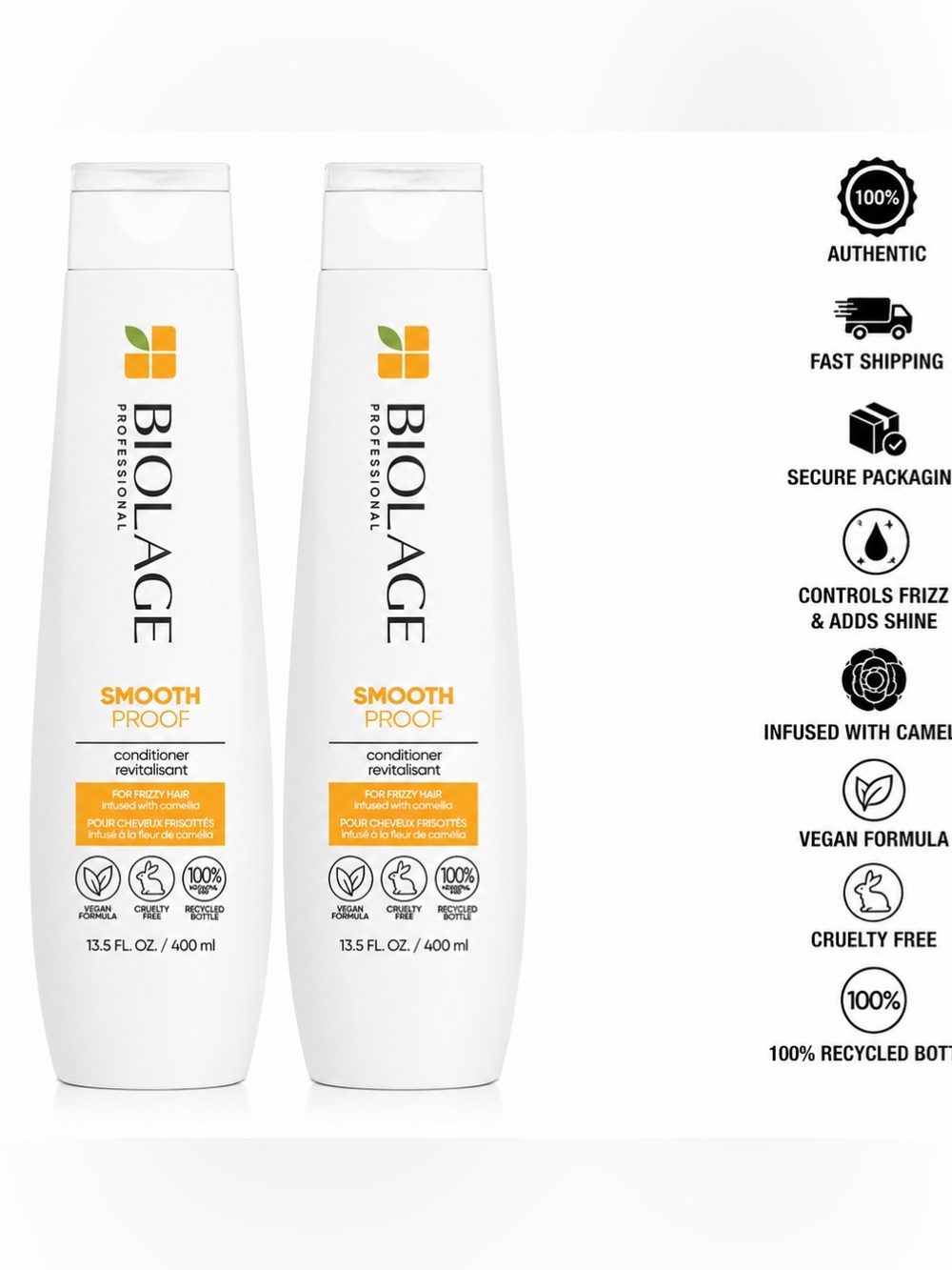 Biolage SmoothProof Conditioner 13.5 fl oz / 400ml Duo Frizzy Hair Authentic